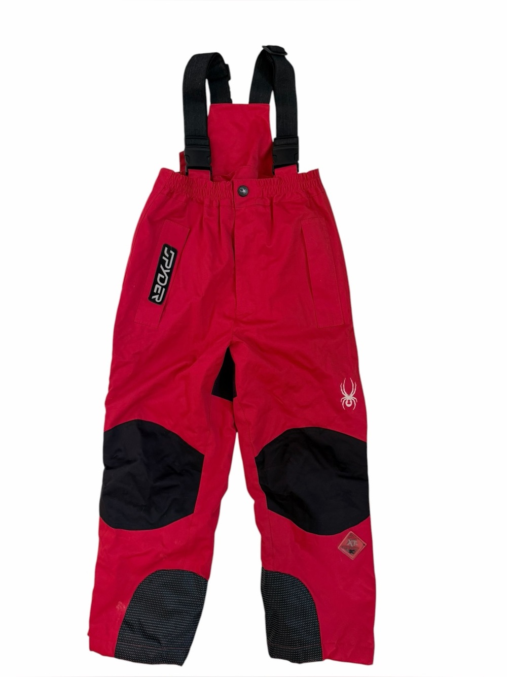 Spyder kids red bib snow ski pants, large child
